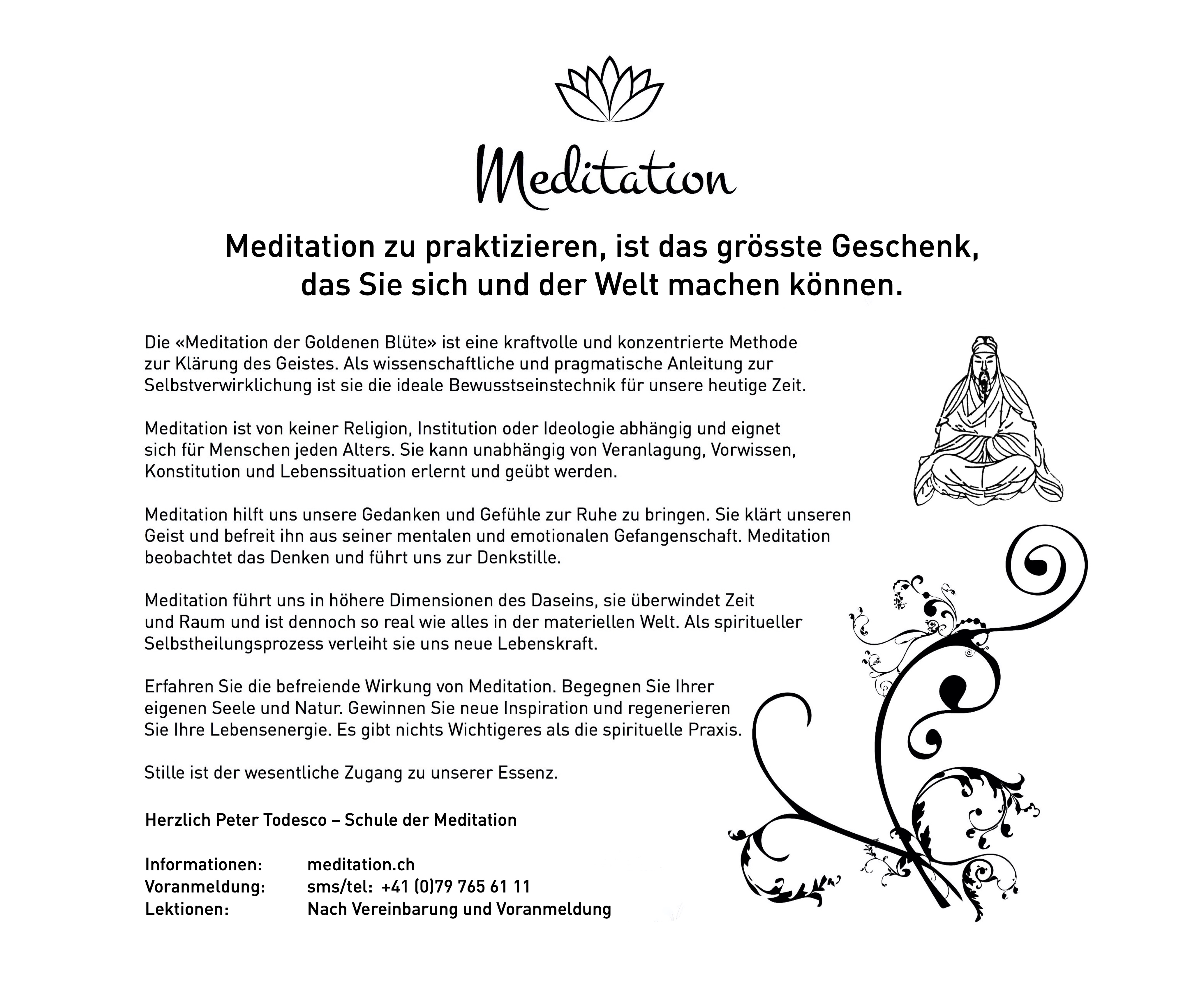 Meditation Schule Der Meditation Yoga Wissenschaft Der Unsterblichkeit Peter Todesco Yoga Science Of Immortality School Of Meditation